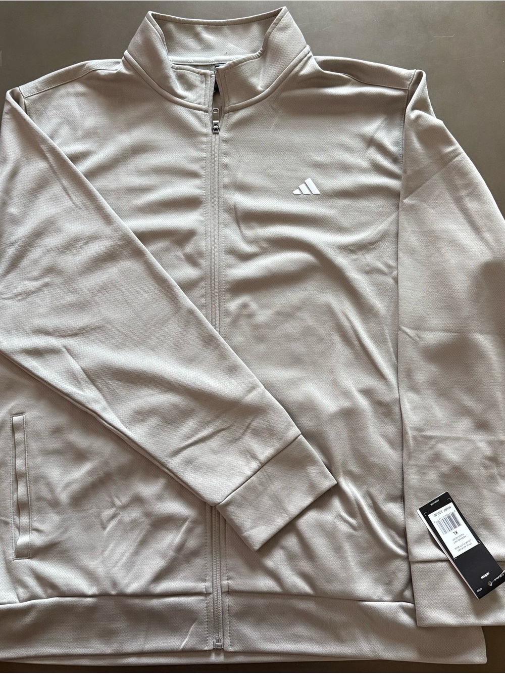 adidas Men’s Light Beige Full-Zip Performance Jacket